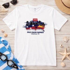 TYR T Shirt Unisex Med Crew Neck Pro Swim Series 2019 Knoxville TN USA Swimming